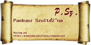 Paskusz Szultána névjegykártya